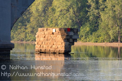 The old bridge piling for the Franklin Avenue Bridge.